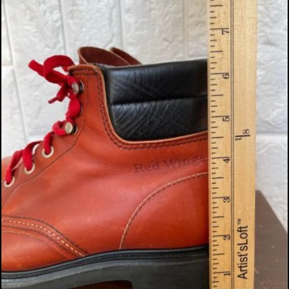 Vintage Men's 1980s redwings steel toe work boots Chore Boot Leather. Si…